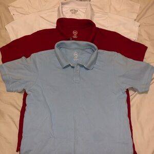 A set of Kids Polo Shirt Set - Light Blue, Red, White